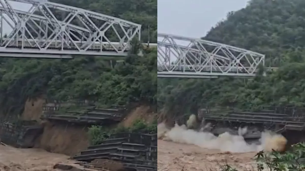 हिमाचल: चक्की दरिया में बाढ़ से रेलवे पुल का हिस्सा ढहा, सैकड़ों यात्रियों की बाल-बाल बची जान