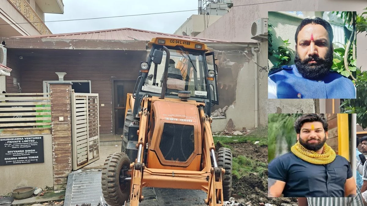 सूदखोर तोमर बंधुओं के अवैध ऑफिस पर चला बुलडोजर, रायपुर में नगर निगम की बड़ी कार्रवाई