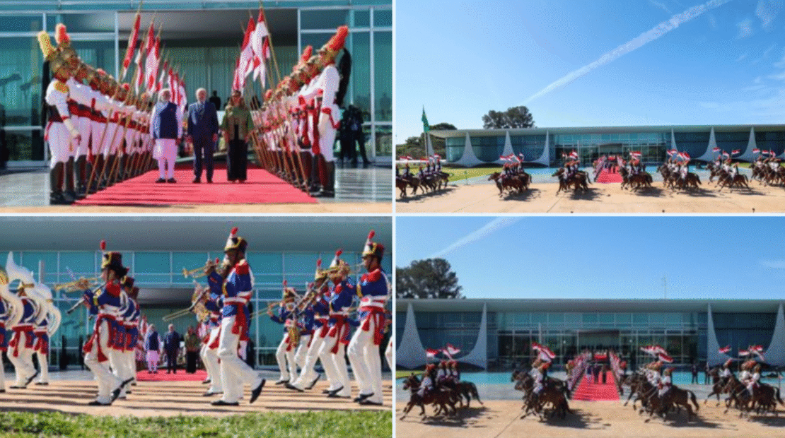 ब्रासीलिया में प्रधानमंत्री नरेंद्र मोदी का भव्य स्वागत, 57 साल बाद ब्राजील की राजकीय यात्रा पर पहुँचे भारतीय पीएम