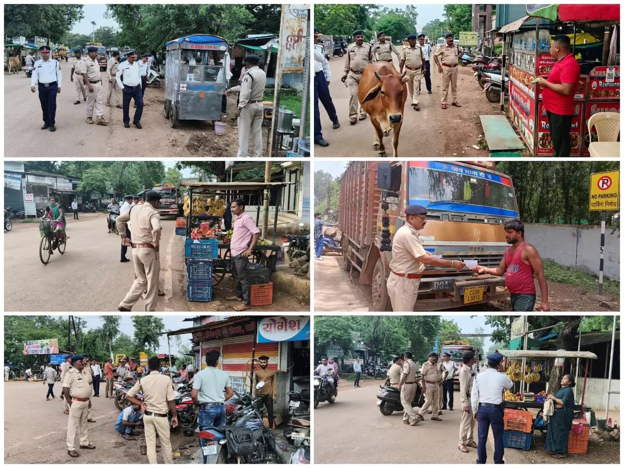 धमतरी में  No Parking उल्लंघन पर पुलिस की सख्त कार्रवाई