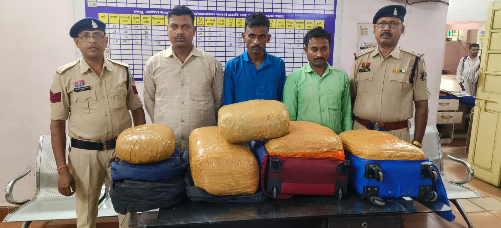 रायपुर पुलिस की बड़ी कार्रवाई: 48 किलो गांजा के साथ तीन अंतर्राज्यीय तस्कर गिरफ्तार