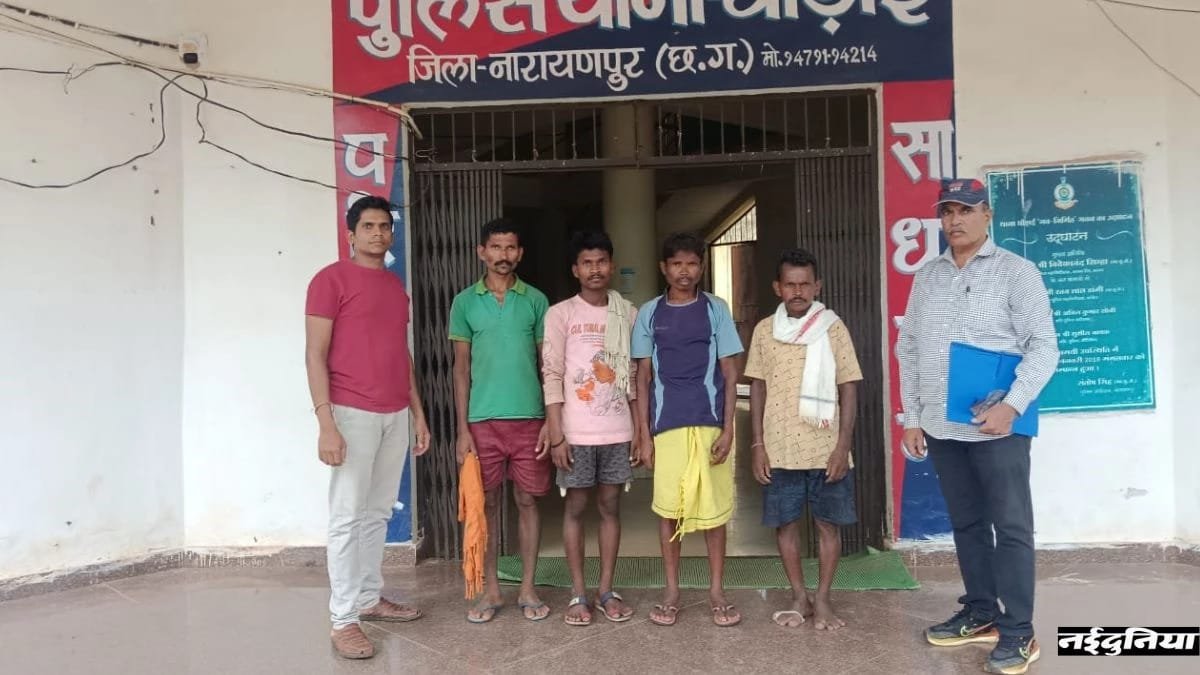 नारायणपुर पुलिस की बड़ी कार्रवाई: 4 अंतरराज्यीय गौ तस्कर गिरफ्तार, 34 मवेशी मुक्त