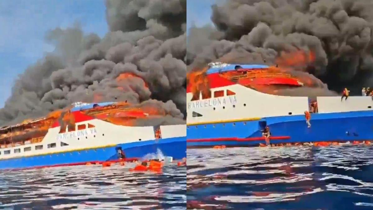 बीच समुद्र में भयानक हादसा: 280 यात्रियों से भरे जहाज में लगी आग, 5 की मौत