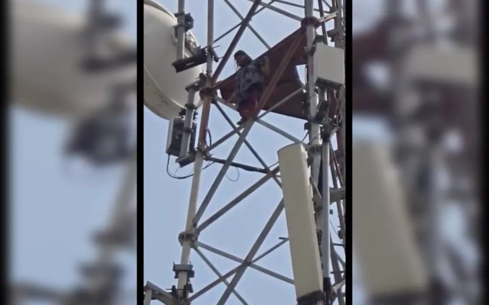 ‘मैं ससुराल नहीं जाऊंगी’: Mobile Tower पर चढ़ी महिला, हरसिद्धि में मची अफरा-तफरी