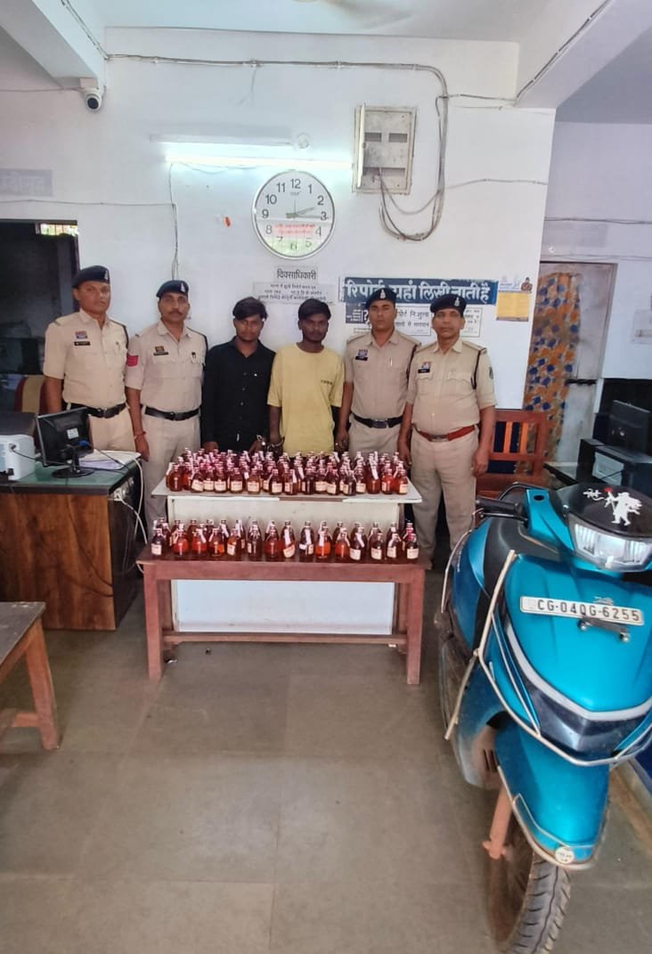 Raipur:खरोरा पुलिस की बड़ी कार्रवाई: अवैध शराब के साथ दो आरोपी गिरफ्तार