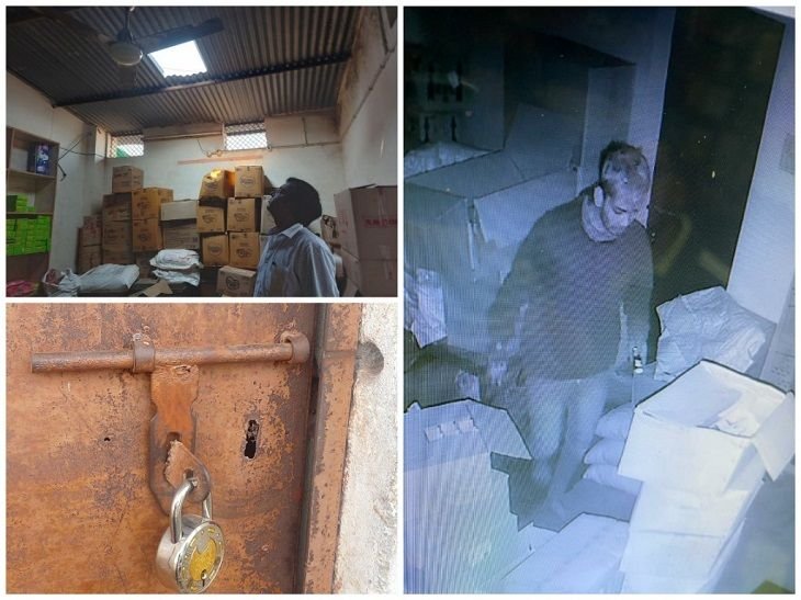 Raipur में कालीबाड़ी शराब दुकान में सनसनीखेज चोरी, CCTV में कैद हुए चोर