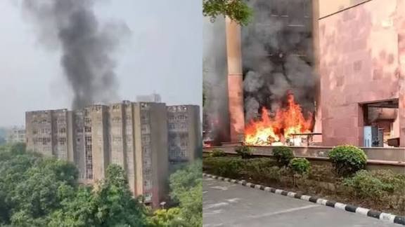 Delhi: दिल्ली में सांसदों के फ्लैट्स में भीषण आग, फायर ब्रिगेड की गाड़ियां मौके पर