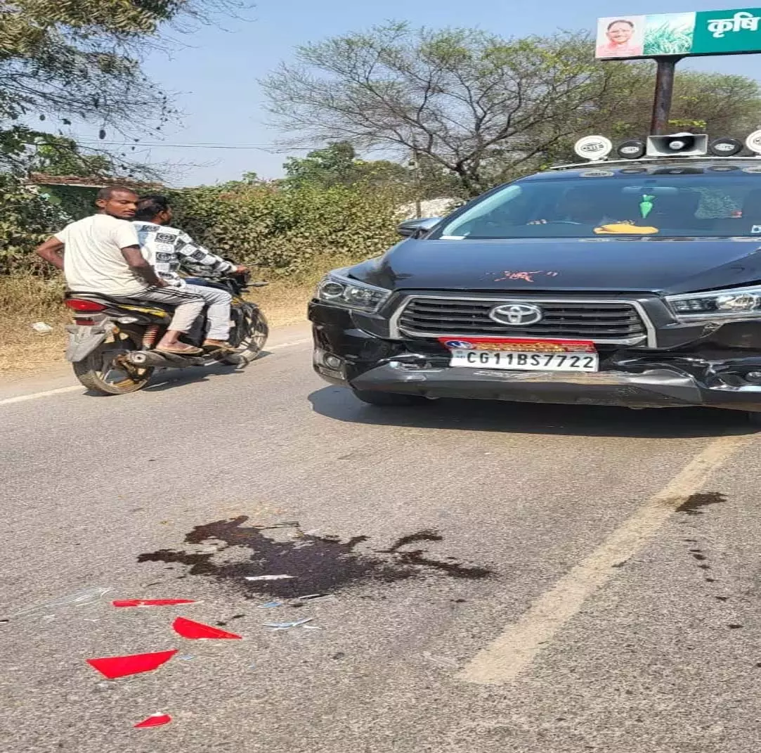 सक्ती में टला बड़ा हादसा: सांसद कमलेश जांगड़े के काफिले की 3 गाड़ियां आपस में भिड़ीं, मचा हड़कंप