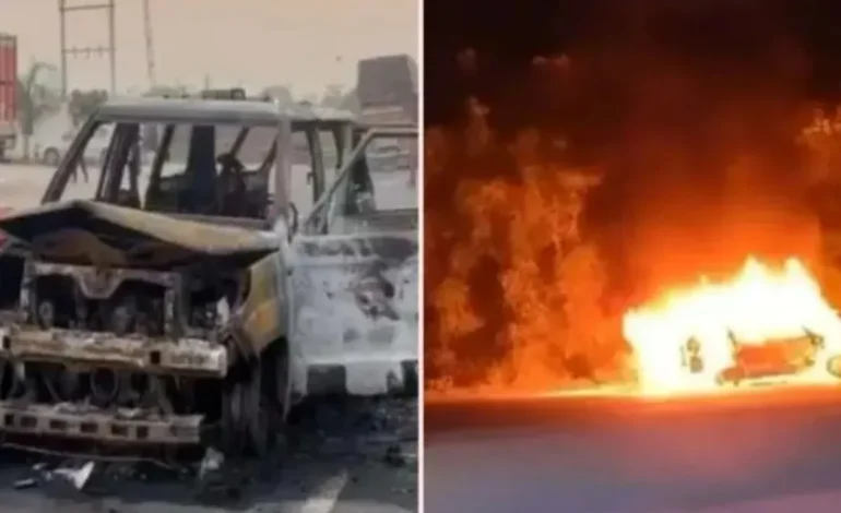 Gujarat: मोडासा के पास एम्बुलेंस में अचानक लगी आग, नवजात समेत 4 की दर्दनाक मौत…