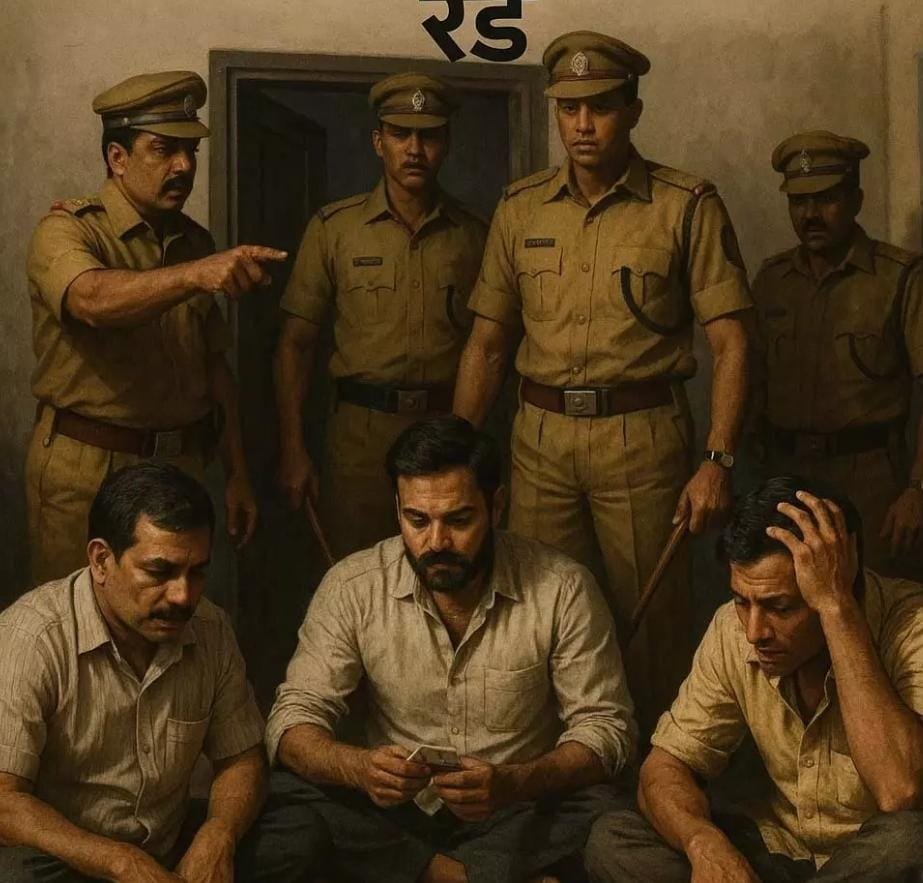 धरसींवा पुलिस की बड़ी कार्रवाई: जुआ अड्डे पर छापा, पांच जुआरी गिरफ्तार