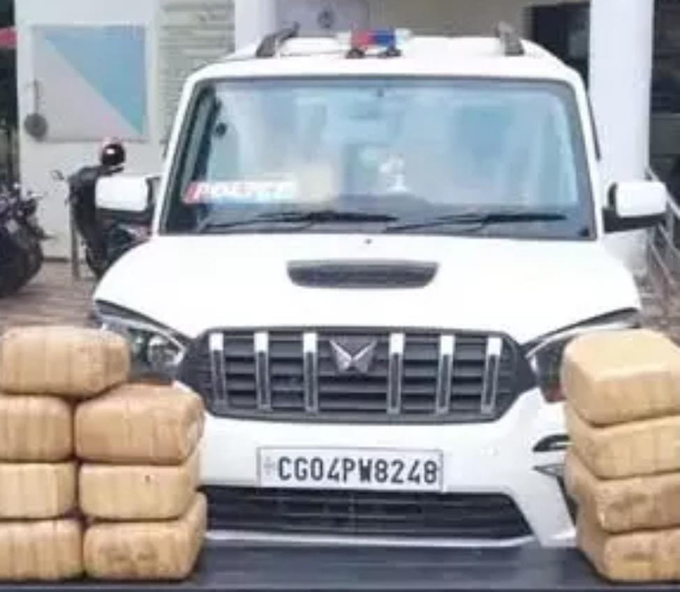 स्कॉर्पियो को पुलिस पेट्रोलिंग गाड़ी बनाया और गांजा तस्करी करने निकले स्मगलर — Jagdalpur में पकड़े गए