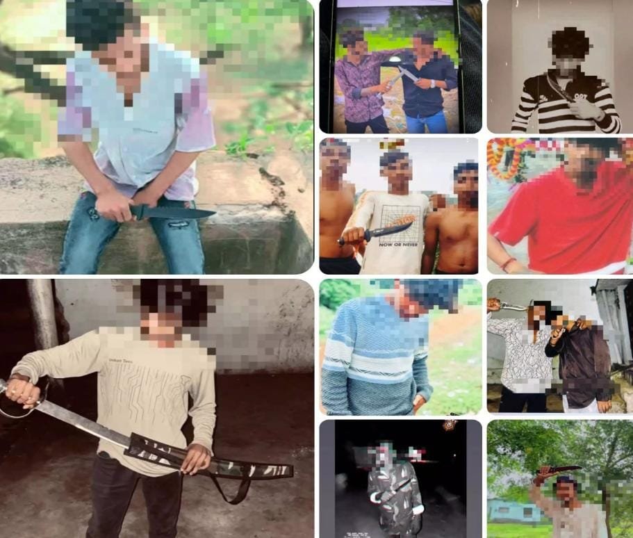 धारदार चाकू व हथियारों के साथ इंस्टाग्राम पर फोटो/वीडियो डालने वाले 12 आरोपी गिरफ्तार