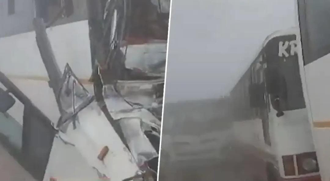 Haryana: हरियाणा हाईवे पर भीषण सड़क हादसा, घने कोहरे में 4 बसें आपस में टकराईं