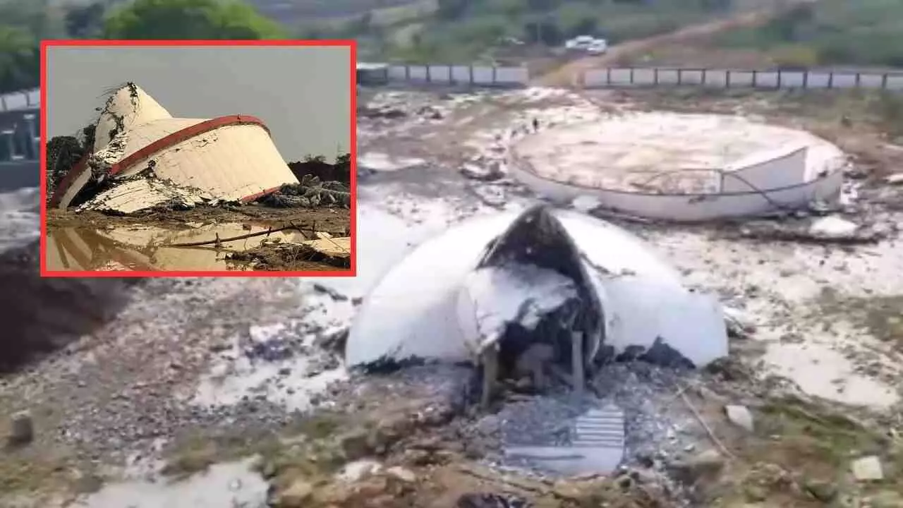 गुजरात के सूरत में बड़ा हादसा: ₹21 करोड़ की पानी की टंकी भरते ही धराशायी