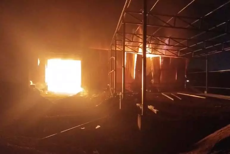 Raipur:  लकड़ी से भरे गोदाम में भीषण आग, लाखों का सामान जलाकर खाक