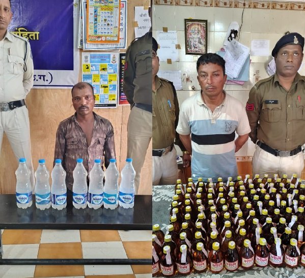शराब तस्करों पर Police का एक्शन, 140 अवैध शराब के साथ 2 आदतन अपराधी गिरफ्तार