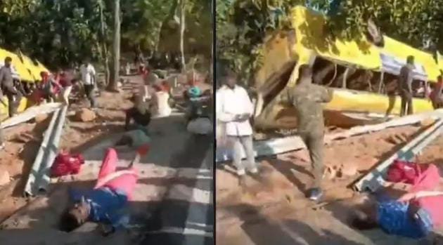 रामानुजगंज/लातेहार। छत्तीसगढ़-झारखंड बॉर्डर पर भीषण बस हादसा: 5 की मौत, 25 से अधिक घायल