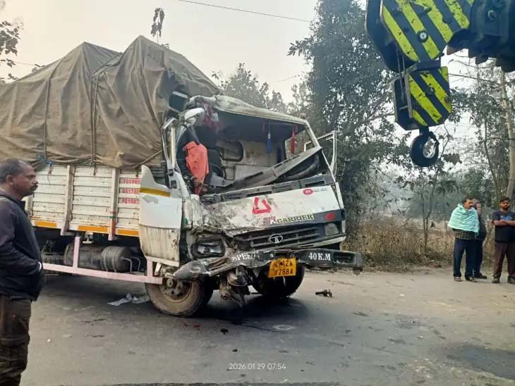 रायगढ़ में माजदा–हाइवा की आमने-सामने भिड़ंत, चालक की मौत