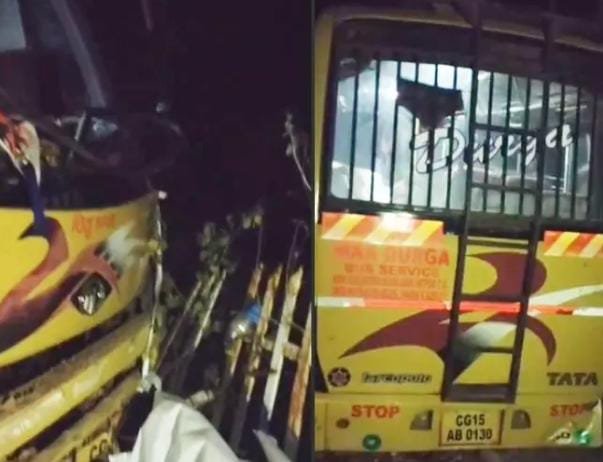 मनेन्द्रगढ़: मुख्यमंत्री कन्या विवाह योजना की बस हादसे का शिकार, 54 जोड़े घायल