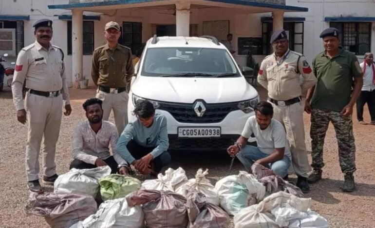 Dhamtari में अवैध शराब का बड़ा जखीरा जब्त: रिनाल्ड ट्रायबर कार से 706 पौवा देशी शराब बरामद, 3 गिरफ्तार